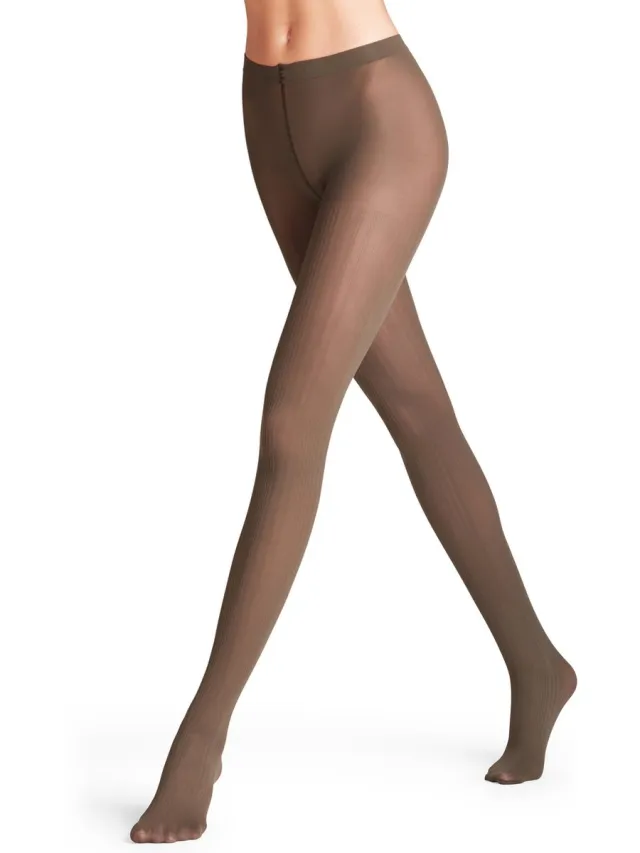 Falke Prime Rib gedessineerd materiaal ondoorzichtig 60 DEN panty dames groen