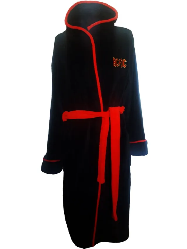 ACDC AC/DC Unisex Adult Logo Coral Fleece Dressing Gown (Zwart)