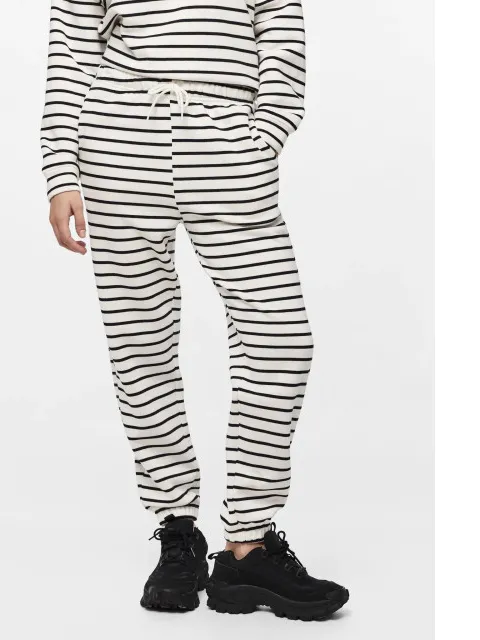Pieces Dames huispak loungewear gestreept wit/zwart, foto 2