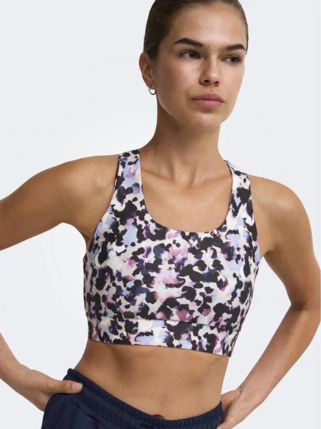 Only Play sport-bh medium support met print - ecru/zwart/lichtblauw/roze, foto 4