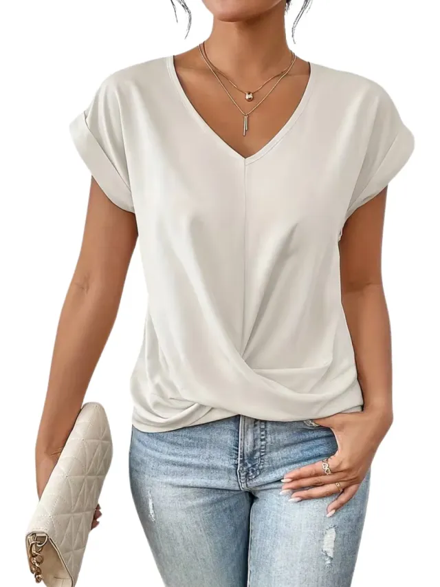 Currero Topje Dames - Top Kleding - Shirt - Blouse - Kort - Volwassen - Wit