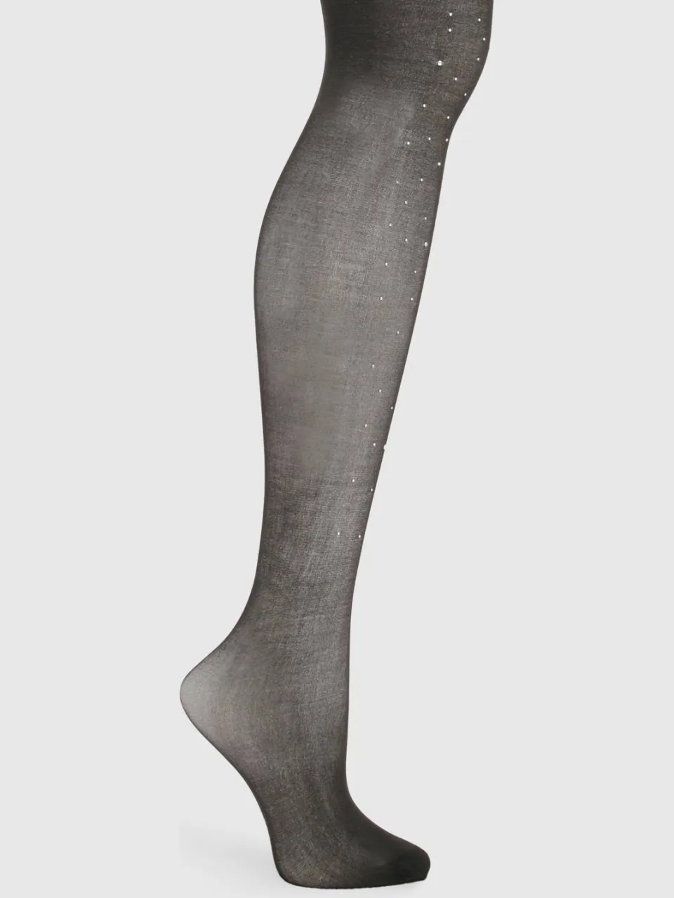 boohoo Dames Diamante-detail doorzichtige panty's zwart, foto 2