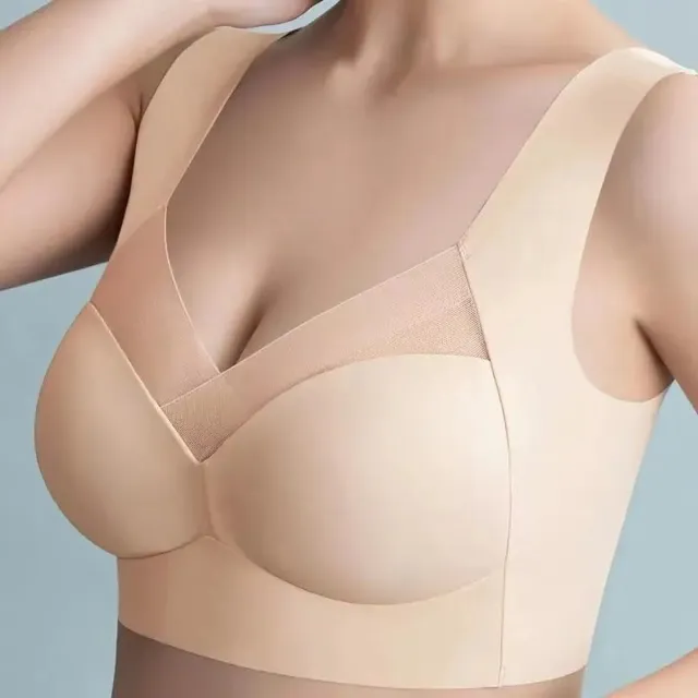 Wow Peach Full Coverage Seamless Bralette - BH - Bustier - Comfy - Ademend - Naadloos - Ondersteuning - Valt kleiner uit - Nude - Maat: