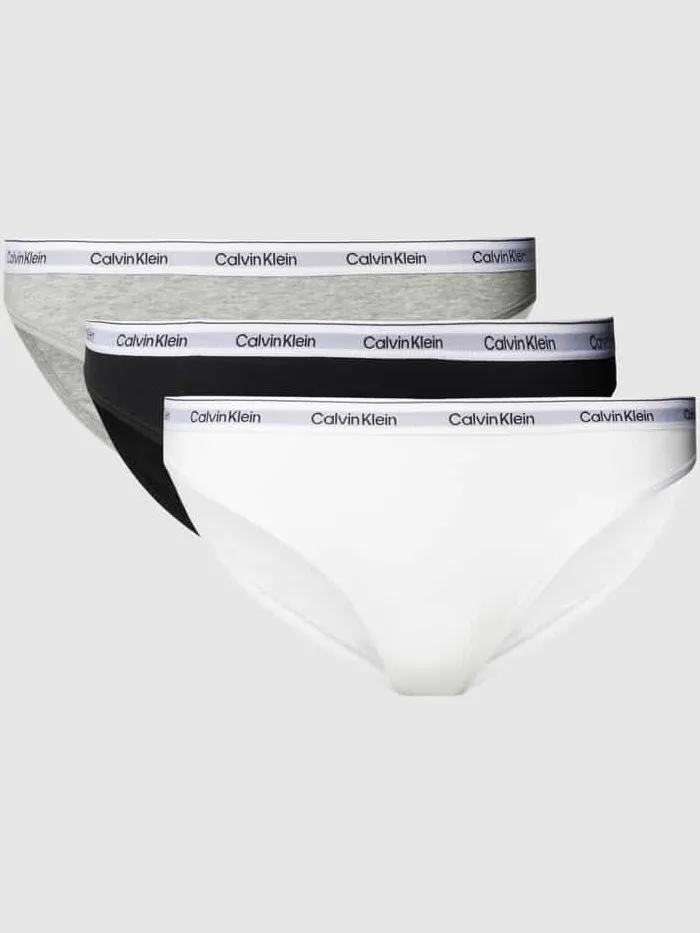 Calvin Klein Slip in effen design in een set van 3 stuks Lichtgrijs
