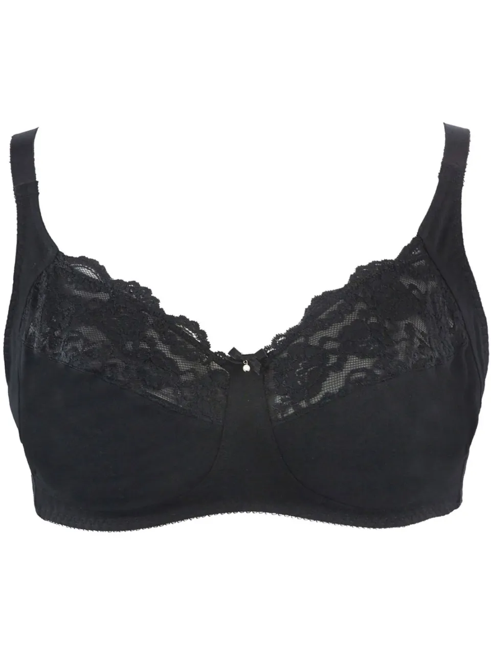 Yours Katoenen Bh Zonder Beugel Met Kant Detail In Zwart Bestsellersize, foto 3