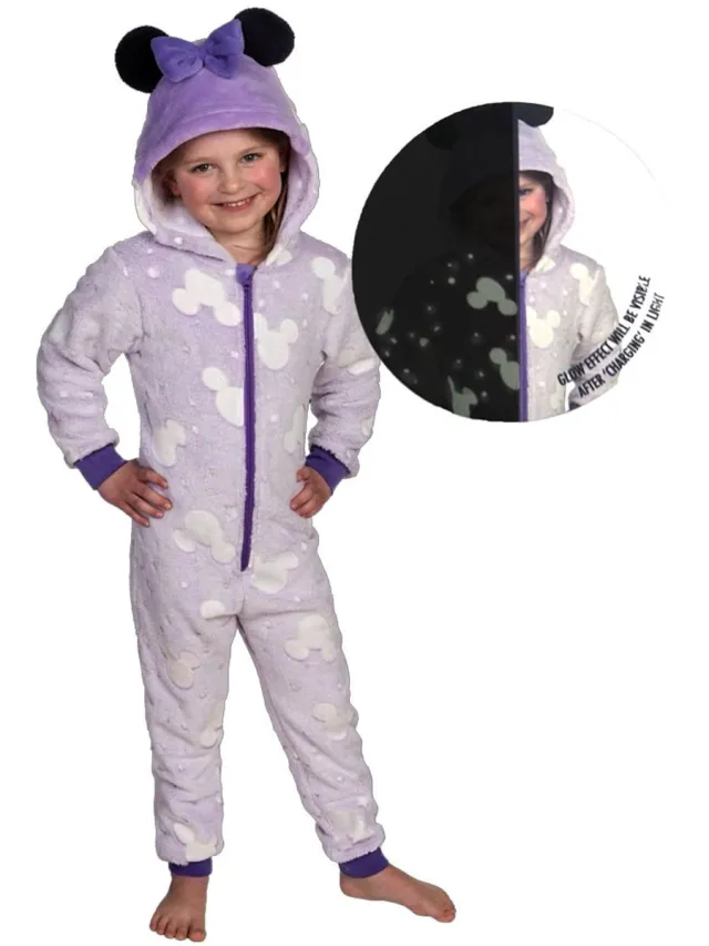 Disney Minnie glow-in-the-dark lange kinderpyjama's, jumpsuit 122/128 cm multi