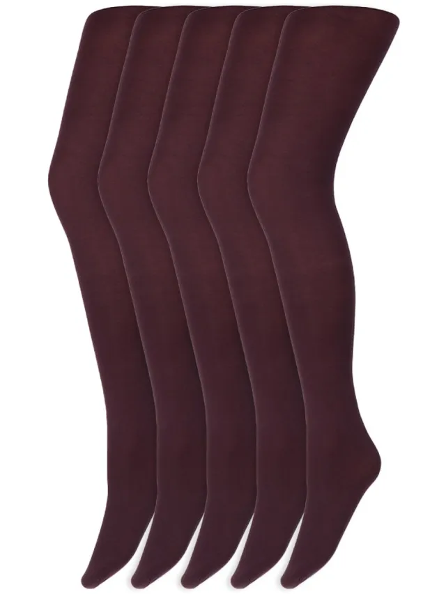 Marianne Gekleurde Panty’S | Micro | 60 Denier | Merk: Marianne | Maat: S T/M Xxl | Kleur: Donker Paars | 5 Paar