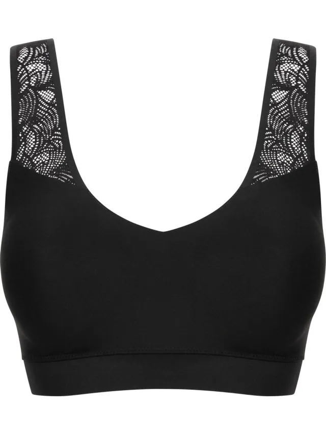 Chantelle SoftStretch - V-Neck Voorgevormde Top Kant - ZWART