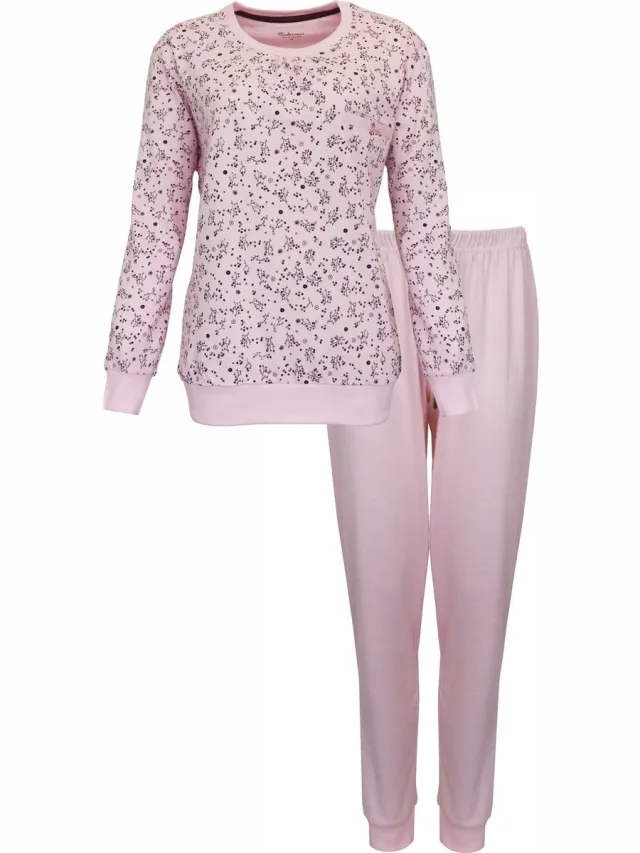 Tenderness Dames Pyjama - Katoen - Ronde Hals - Licht Roze