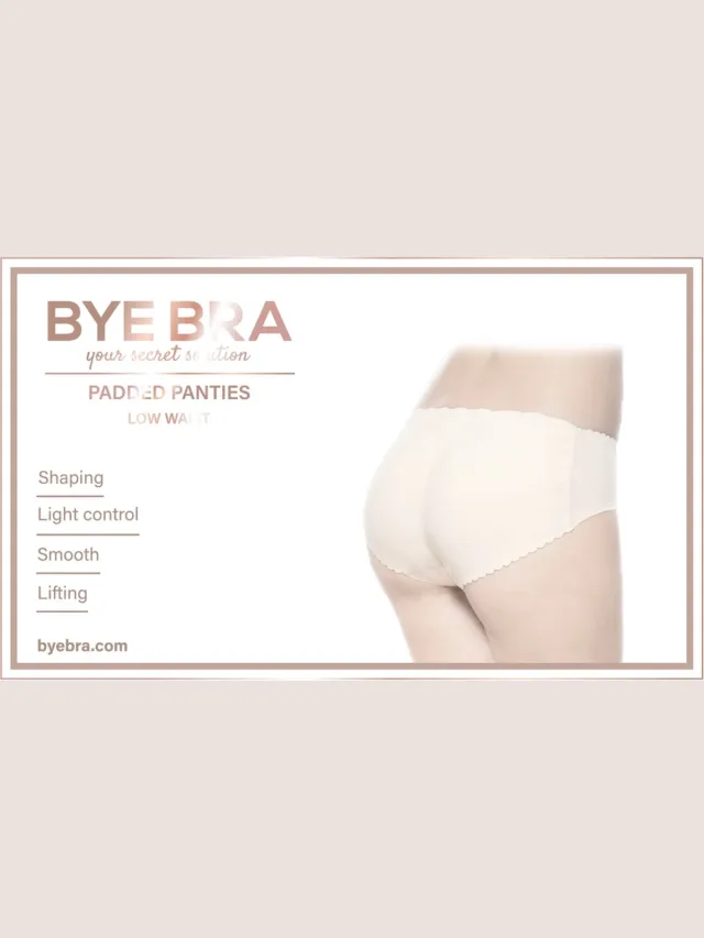 Bye Bra gewatteerde slip met lage taille, lichte ondersteuning, beige-L (M)