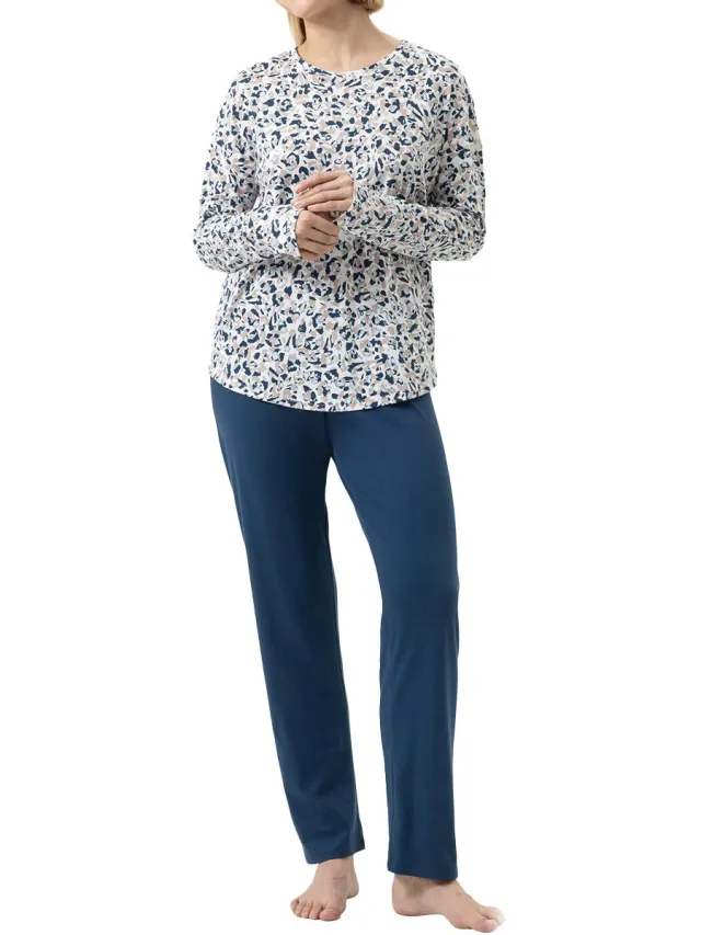 Mey Dames pyjama Soft Leo deep marine