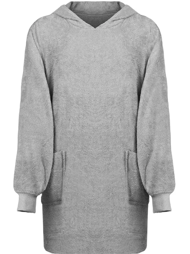 vidaXL Deken hoodie KINN Grijs L Katoen