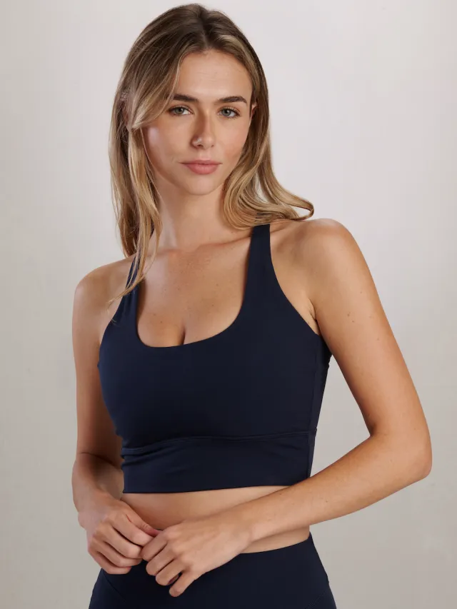 SEAAV dames vegan Sportbeha Shoreline Support Middernachtblauw Extra donkerblauw