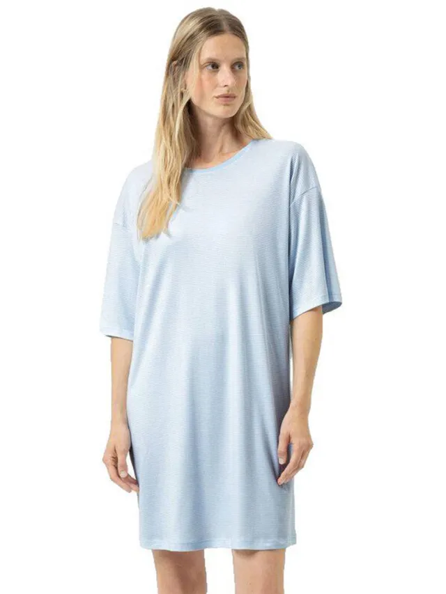 Mey Simple Stripes nachthemd lichtblauw blauw, foto 2