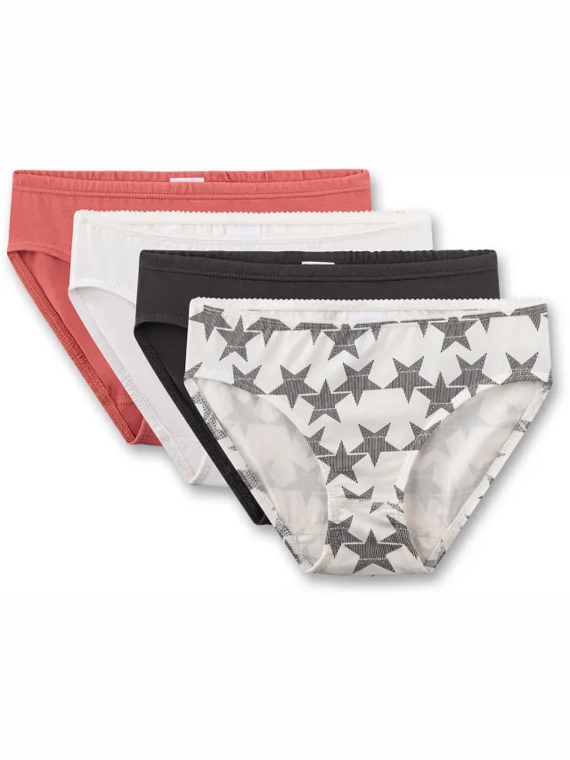 Sanetta Slip Rioslip 4er Pack 140 Verpakking van 4 Wit/Zwart/Oranje