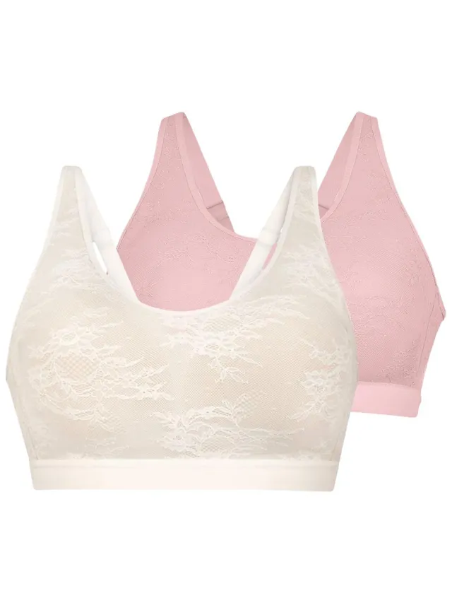 Anita bralette 2 pack Essential Lace Prothesen BH roze / crème