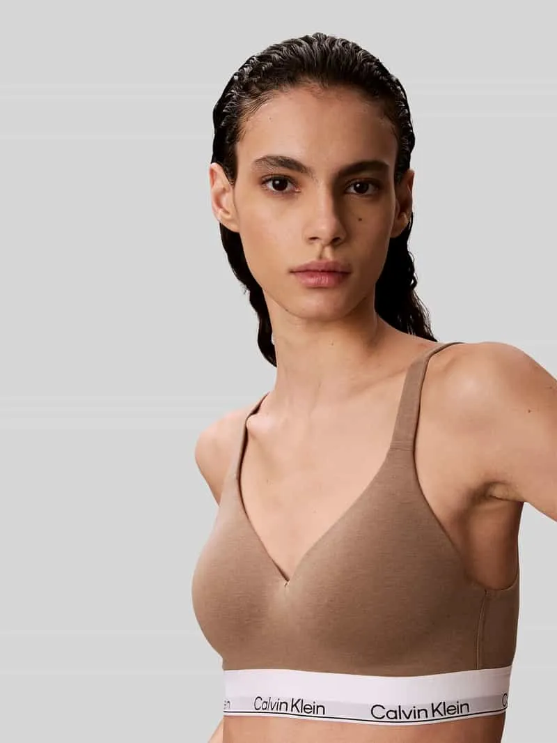 Calvin Klein Bralette van mix van katoen en modal lichtbruin, foto 4