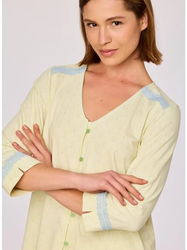Woody Pyjama dames woody lb lm schelpjes Groen