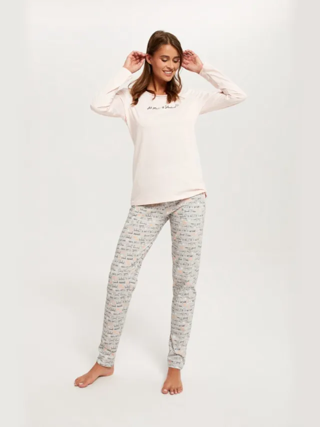 Italian Fashion KARLA dames pyjama lange mouwen Roze