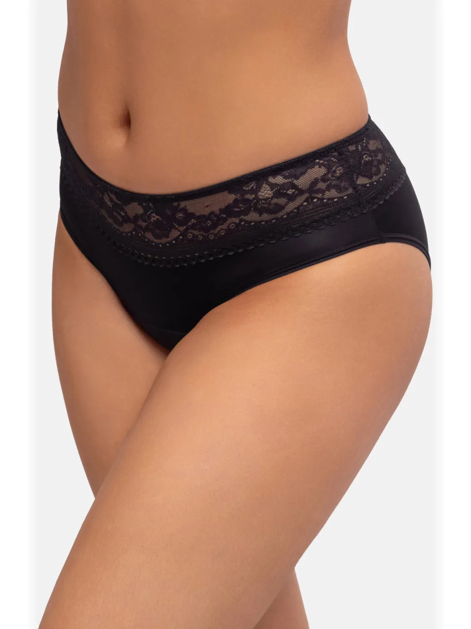 Dorina medium absorberende menstruatieslip Moon met kant (set van 2) zwart, foto 4