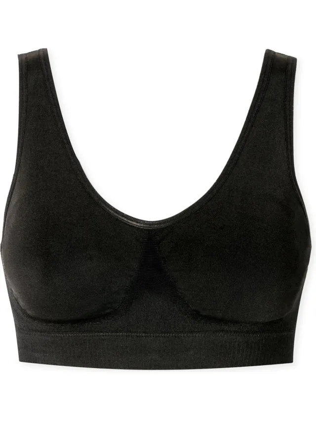 Schiesser dames Classic Seamless naadloze bustier met uitneembare pads (1-pack) - bralette - zwart