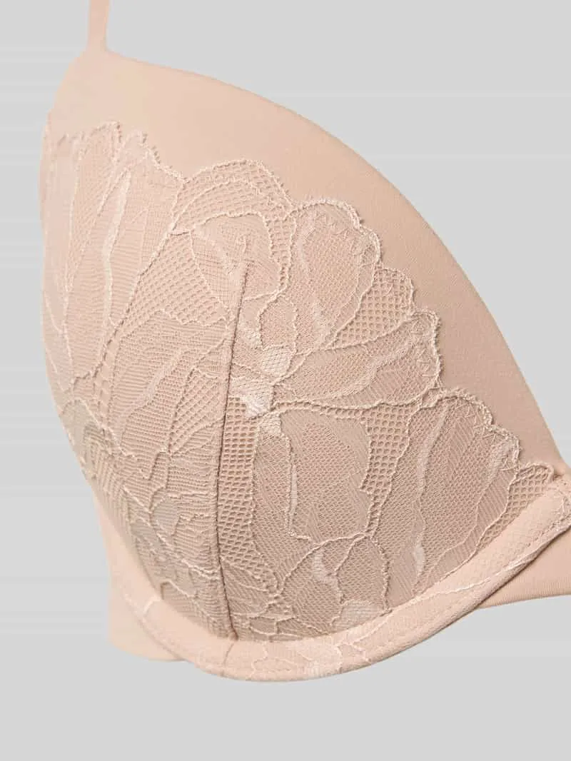 Calvin Klein Regular fit beha met kant, model 'Plunge' beige, foto 3