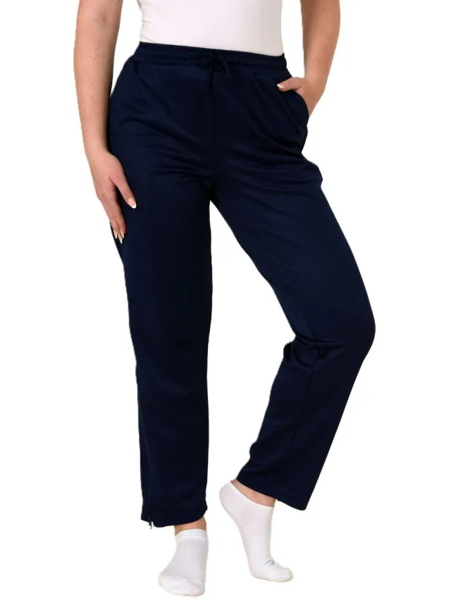 Normann Dames revalidatiebroek met zijrits Joggingbroek voor revalidatie, fysio, gipsbeen navy