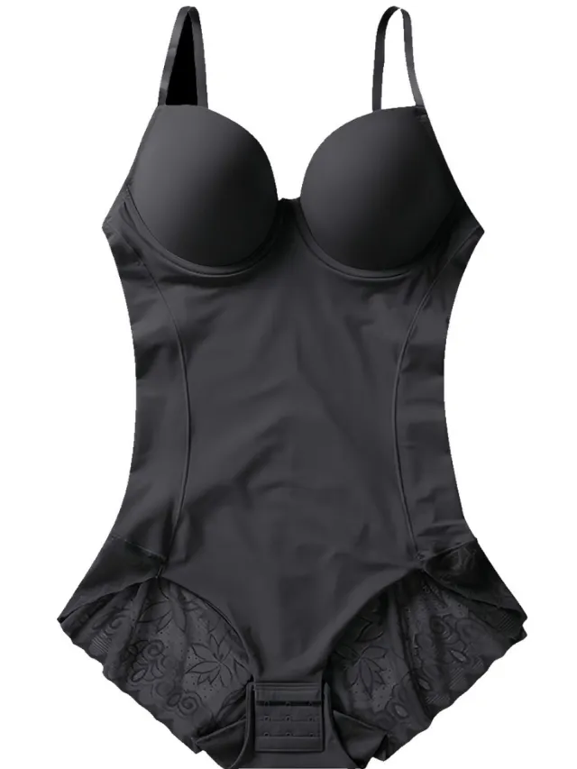 Currero Bodysuit Dames - Shapewear - Bodystocking - Corrigerende Body - Ingebouwde BH - Vormgevend & Afslankend Effect - Zwart