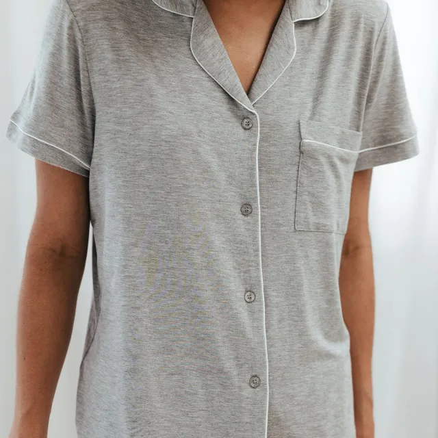 Chelsea Peers Zachte Pyjamaset met Short van TENCEL™ Modal – Grijs