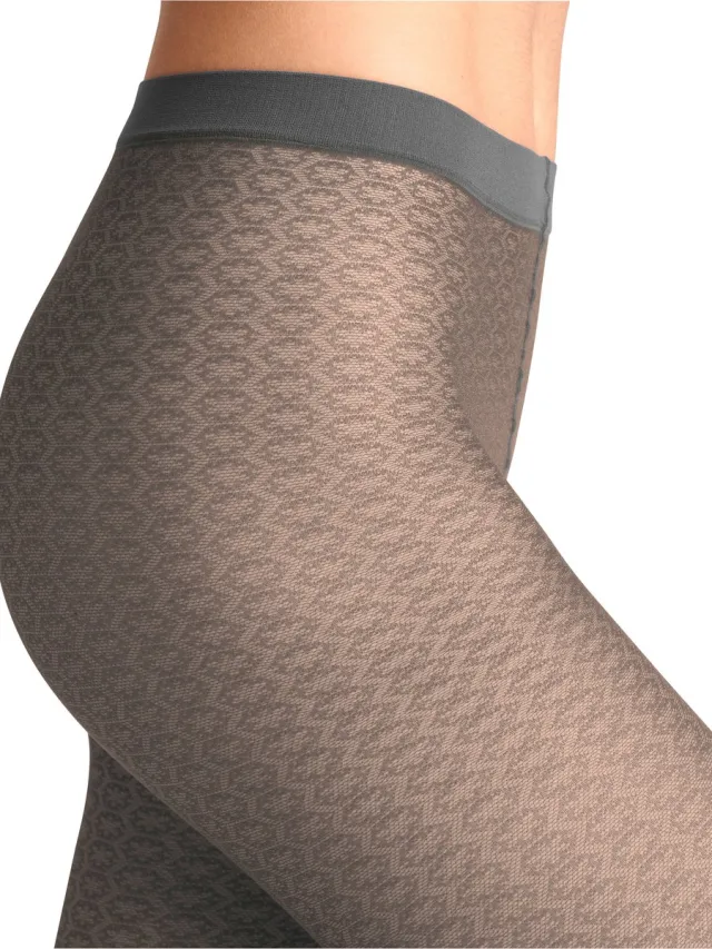Falke Particle gedessineerd materiaal transparent 20 DEN panty dames grijs grijs 3210