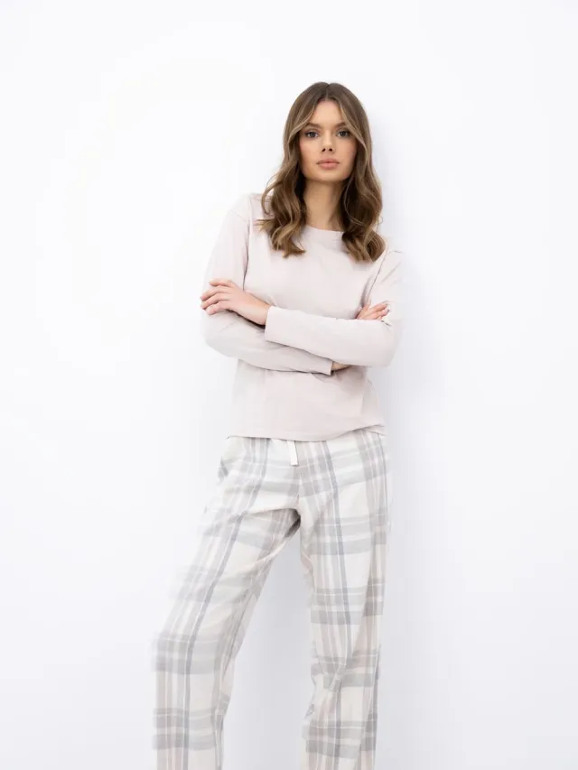 S& Sensis Sensis Flanellen Pyjama Sable Dames 36 / Wit