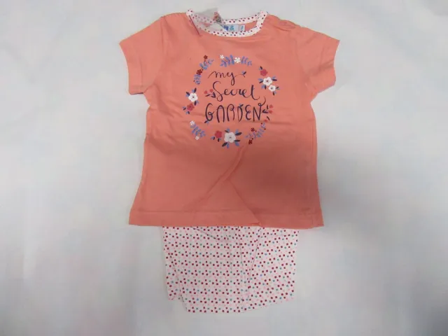 Wiplala Jen & James - Zomer pyjama - Meisje, zalm - My secret garden - 4 jaar 104