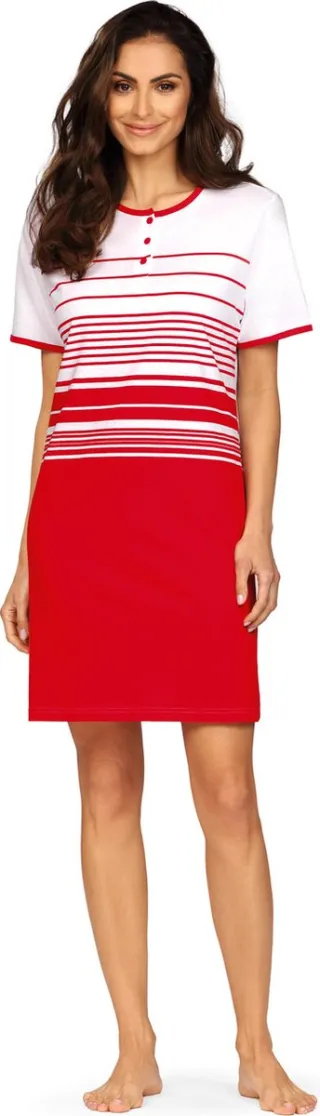 Comtessa Nachthemd 'Sheltered Beachside Red' - Katoen - 90cm Rood