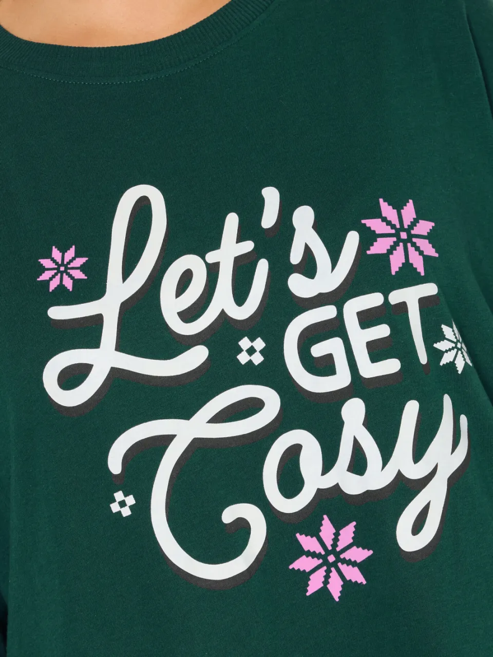 Yours Green 'Lets Get Cosy' Fairisle Pyjamaset Met Wijde Pijpen-44, foto 5