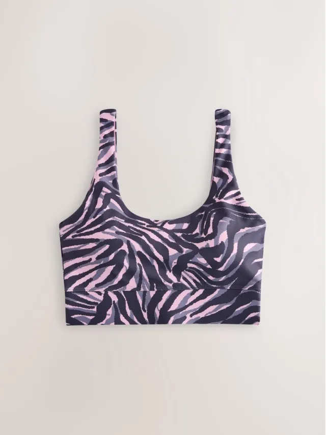 Next Dames - Active Balance sportbeha met blote rug - Roze Pink Zebra Print
