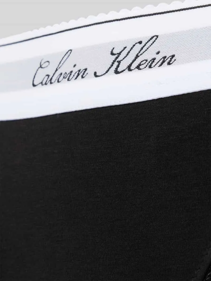 Calvin Klein String van katoenmix met modaalgehalte model 'SCRIPT Thong' zwart, foto 3