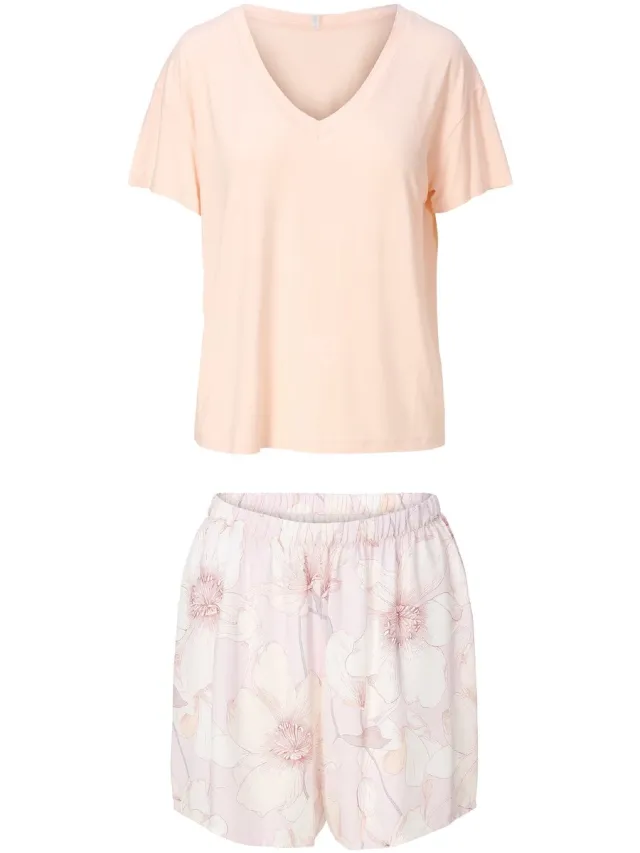 LingaDore Shortama set Abrikoos/print