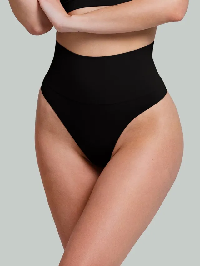 Giulia Shapewear String – Naadloos – Hoge Taille – Zwart