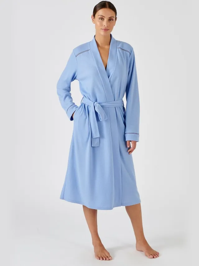 Damart Kamerjas van sierlijk wafeltricot - Dames - Blauw