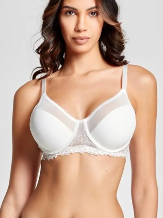 Purple-Daisy Gaspara Dames Lingerie Tulle Plunge beugel BH (160-024-1W) - IVOOR