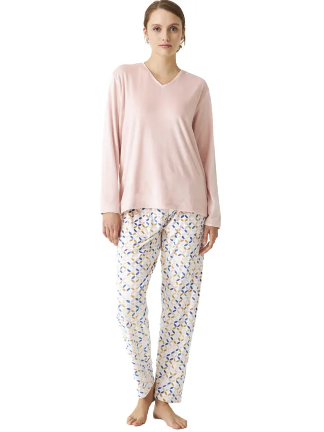 J and J Brothers Lange mouwen pyjama JJBDP0201 vrouw Roze