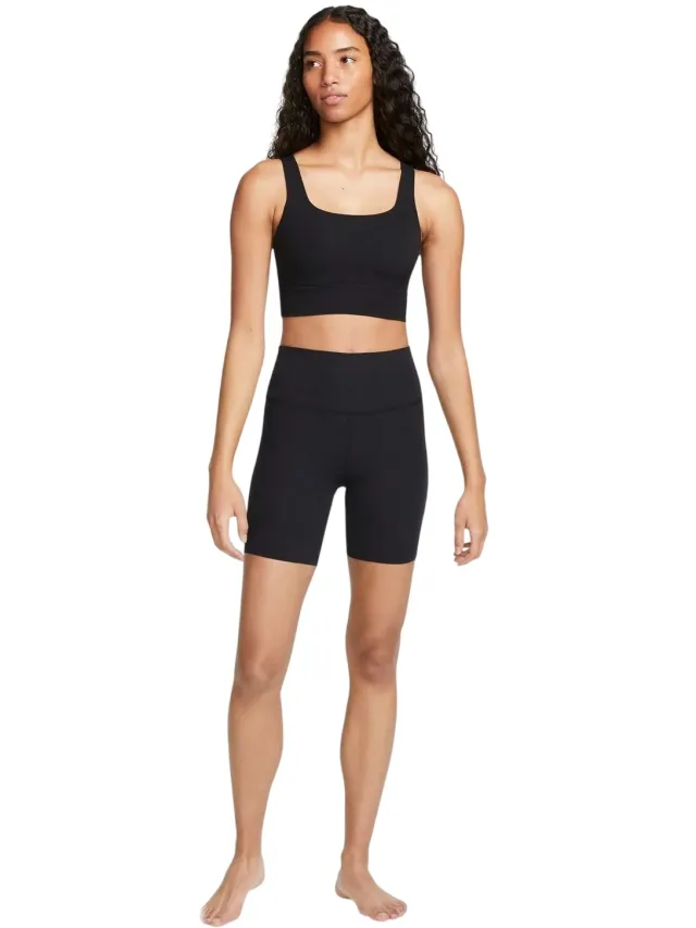 Nike Dri-FIT sportbeha zonder beugels voor dames (Zwart/zeil)