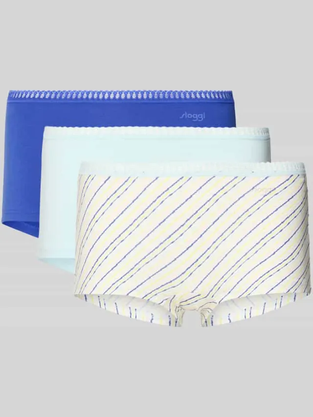 Sloggi slim fit slips met logoprint model 'Crush' in set van 3 Lichtblauw