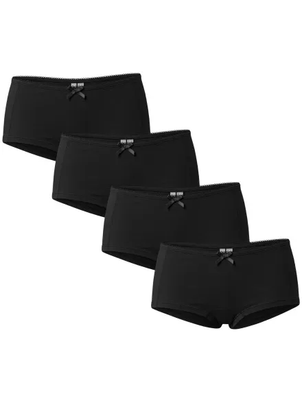 Pieces Dames boxershorts pclena 4-pack effen Zwart