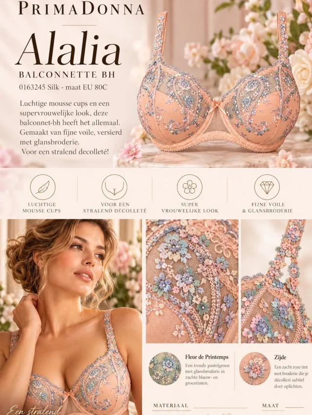 PrimaDonna Alalia Balconnette Bh 0163245 Silk - maat EU 80C / FR Huid
