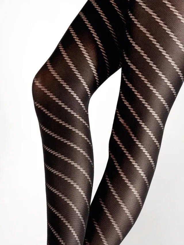 Pretty Polly Panty - Spiraal motief - Spiral - One Size - 36/42 - Zwart