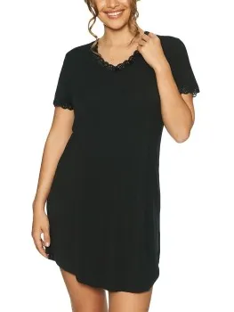 Lady Avenue Bamboo Nightdress SS Beige,Rood,Zwart,Grijs,Roze,Blauw,Lila,Groen,Bruin