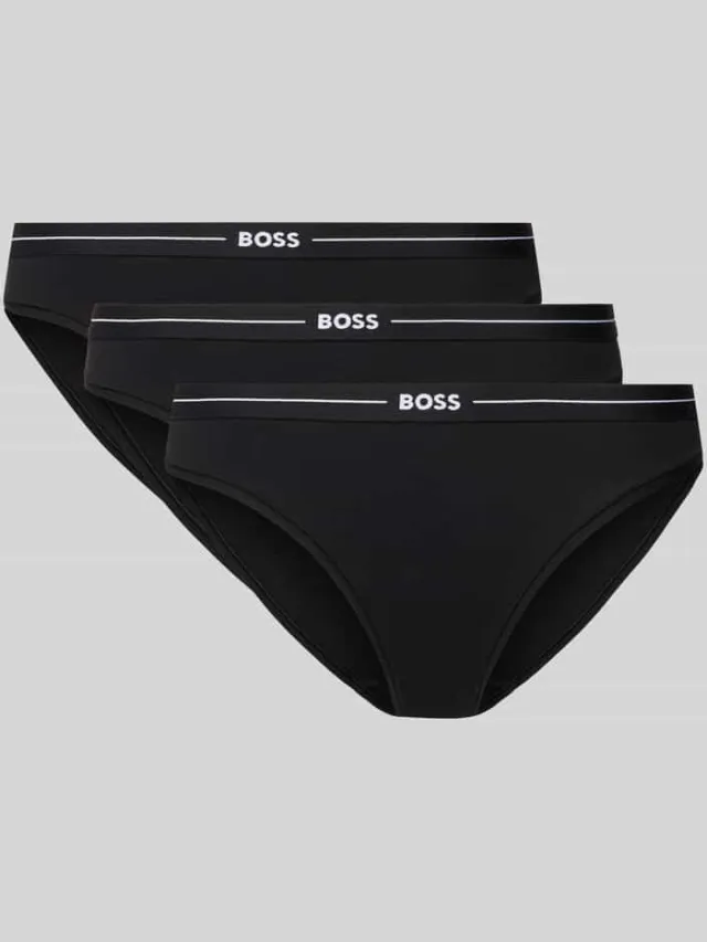 Boss Slip met elastische band met logo in een set van 3 stuks Zwart