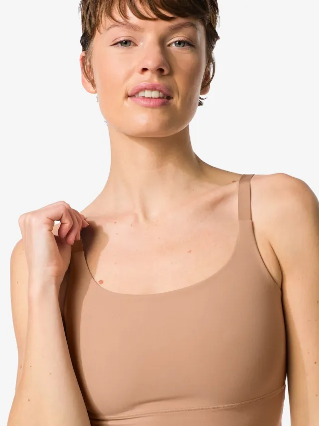 HEMA Niet voorgevormde top zonder beugel smoothing lichtbruin (lichtbruin)