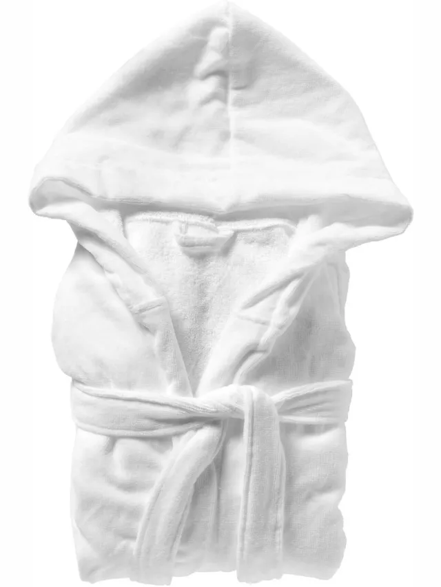 Textino CAMILLE - badjas 120 cm - katoen badstof - Bright White - wit